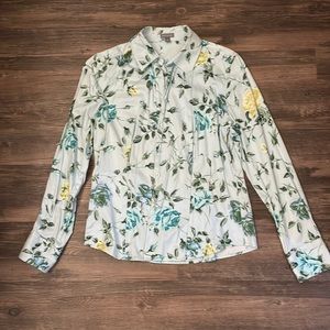 Ann Taylor Floral Button Up Top